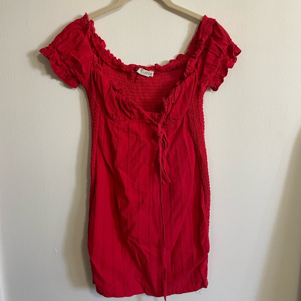 Red Off-Shoulder Dress
